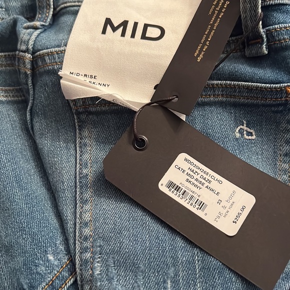 NWT rag & bone $255 Cate Mid Rise Ankle Skinny In Hazy Daze Size 23 Skinny